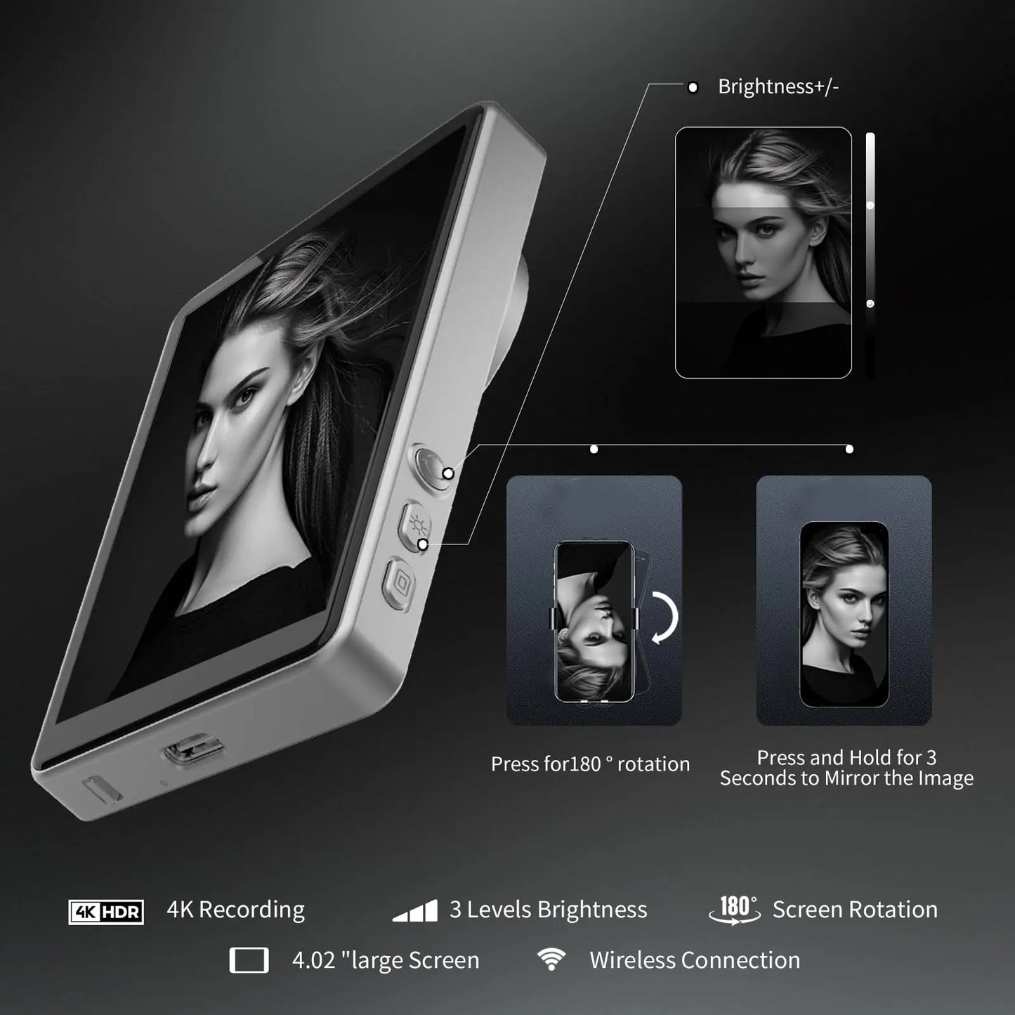 Magnetic Phone Selfie Monitor Screen