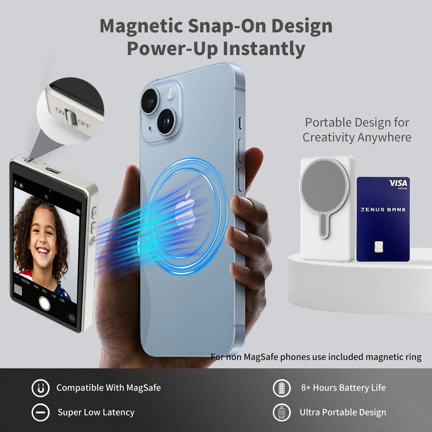 Magnetic Phone Selfie Monitor Screen